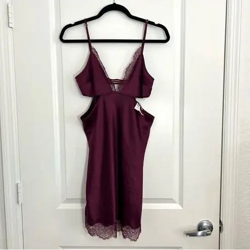 Victoria's Secret  Satin Slip Dress Large Burgundy Wine