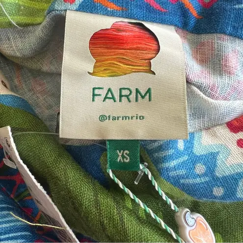 Farm Rio NWT  Blue Macaw Mini Wrap Dress Size XS