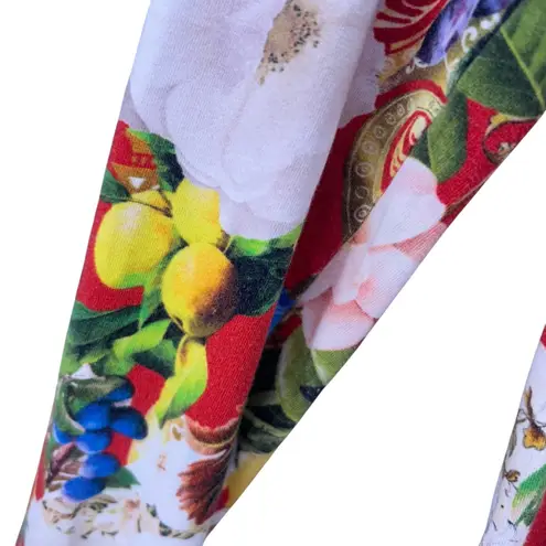 Roberto Cavalli Dress Size M Mini Y2K Boho Floral Butterfly Lemon Persimmon