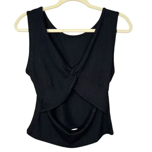 Antistar NWT Black Cut Out Ribbed Tank Women’s Size Large