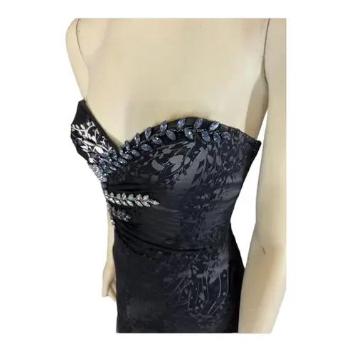 Terani Couture TERANI sweetheart strapless silk gown formal beads & jewels size 8