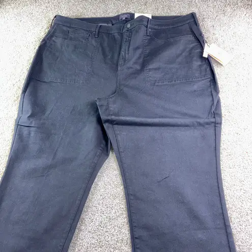 NYDJ Plus Size Black Stretch Milano Wide Leg Utility Pants Trousers 28W NWT