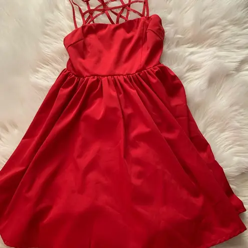 Lulus LULU’S CAN’T CAGE ME RED DRESS