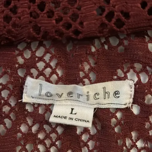 Love Riche  Long Sleeve Maroon Lace Top M Coquette Girl Bohemian Punk Rocker Goth - Image 9