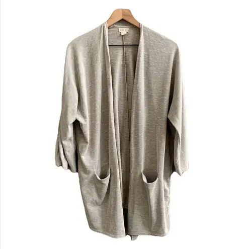 DONNI. Ribbed Sweater Coat, One Size Fits All Gray Size L