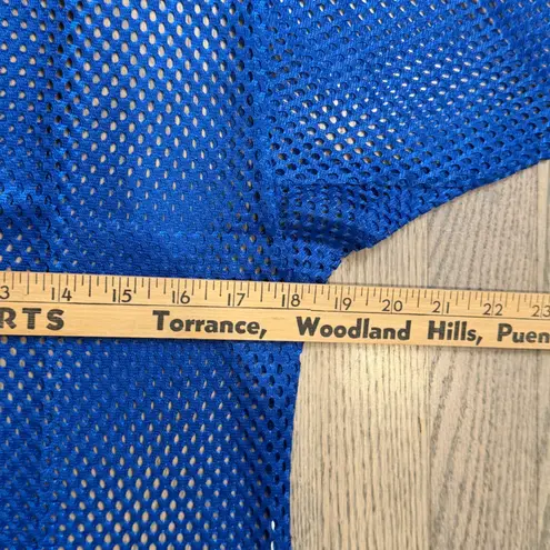 Max Active Worldwide Royal Blue Mesh Jersey Short Sleeve Crop Top Large