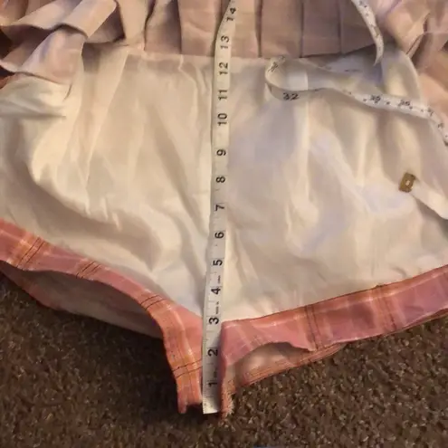Pink plaid pleated high waist school girl skirt size small