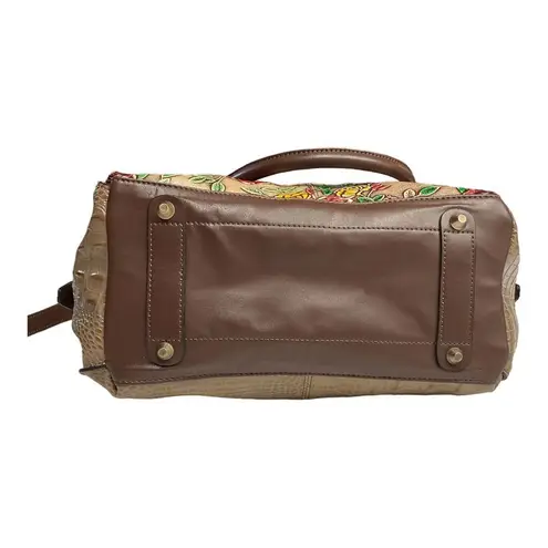 MC Marc Chantal Handpainted Genuine Leather Satchel Croco Embossed Sabrina 2019 Brown