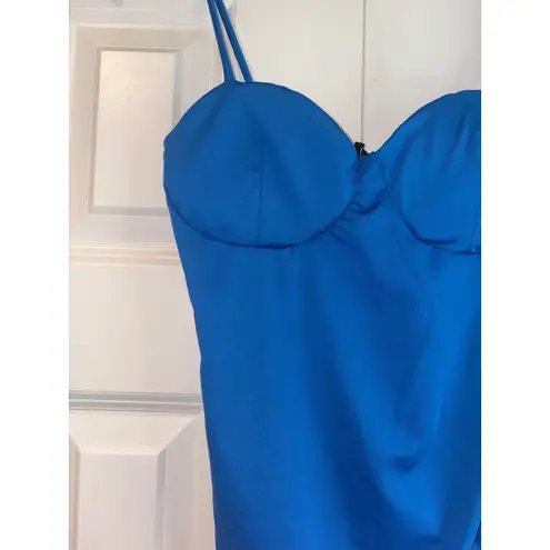 21 Saints Blue Bodysuit Sleeveless Bustier Top Party Clubwear Size L Size L