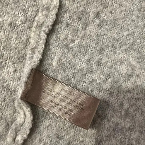 Look By M Gray Knit Soft Oversized Open Style Cardigan Sweater Pockets One Size White Size L