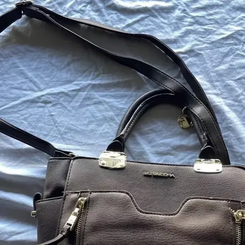 Big Buddha Brown Handbag Crossbody Dark Brown Purse Gold Tone Hardware