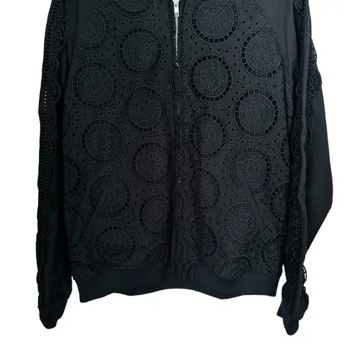 Opening Ceremony Womens Sz L Anglaise Broderie Lace Bomber Jacket Black NWT