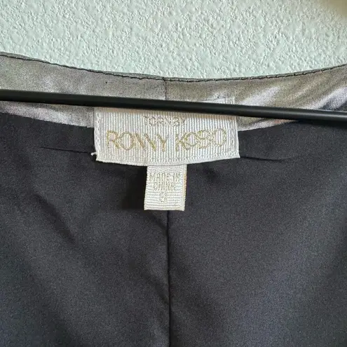 Torn By Ronny Kobo Selina Metallic Long Sleeve Ruched Crop Top Women’s Small NWT