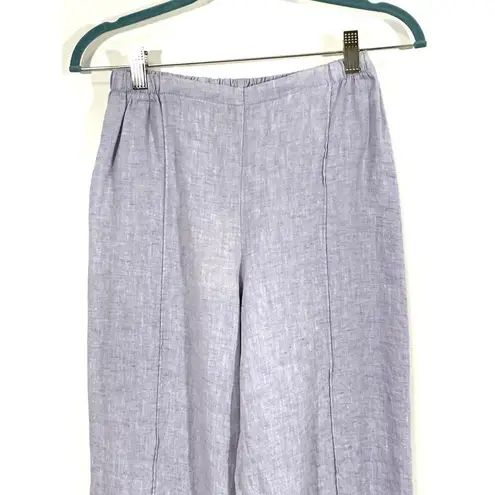 Flax Crop Pants Size P (4-6) Front Seam Lagenlook Purple Lilac Cropped New