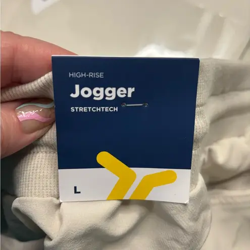 Old Navy  Stretch Tech High Rise Joggers Size Large New Beige Pull On Quick Dry - Image 7