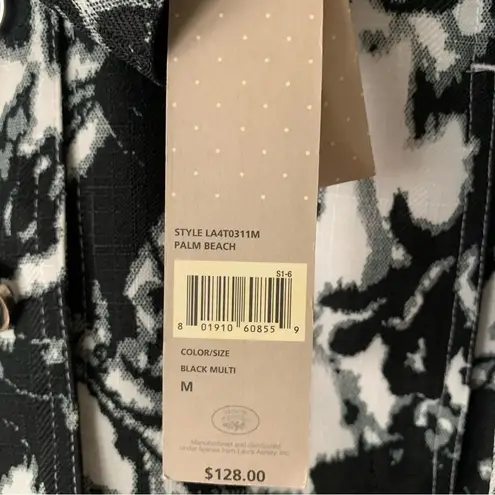Laura Ashley NWT Palm Beach Black & White Floral Blazer Size M