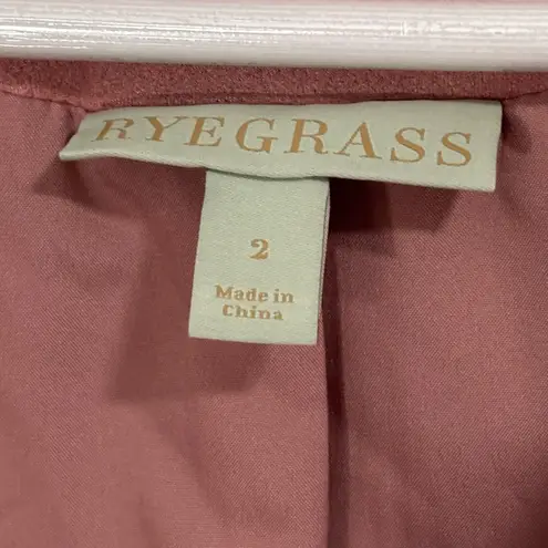 RYEGRASS Faux Suede Light Pink Cropped Moto Zip Up Blazer Jacket With Belt Sz 2