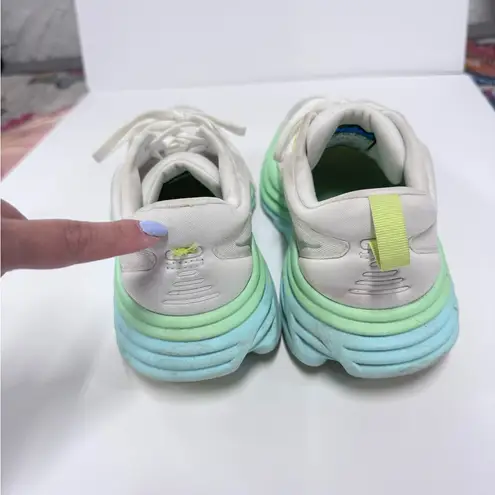 Hoka One One Bondi 8 - Blanc De Blanc - Sunlit Ocean Blue Green Women's Size 7