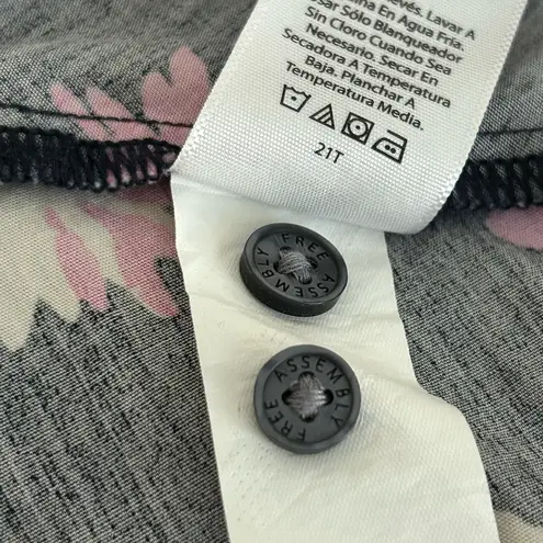 Free Assembly Long Sleeve Floral Dress Navy Blue Pink Size M