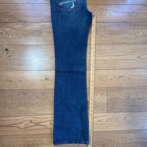 IMMORTALITY by Dianna Taleshi Boot Cut Low Rise Jeans SZ 29 Rock Bling Goddess Blue