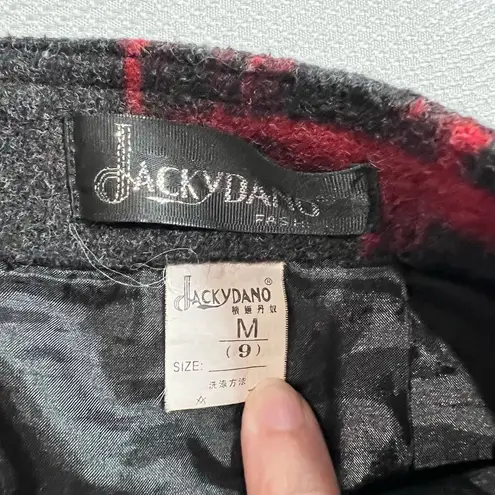 None Jackydano Black & Red Abstract Pleated Skirt Faux Belt