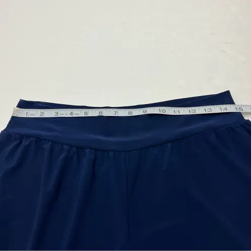 Clara SunWoo Navy Blue Wide Leg Cropped Pant Womens Size 1X Pull On Stretch