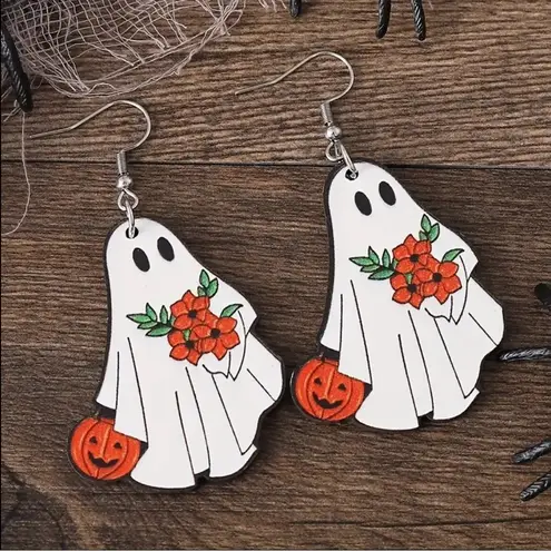 🌸 4 for $20 Halloween Ghost Earrings, Halloween, Boho, Ghost, Vintage Fall White