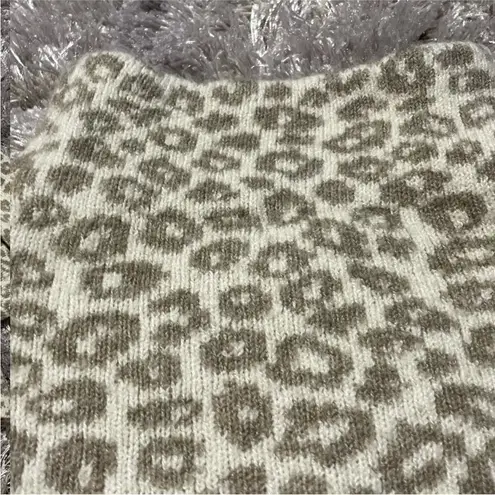 Christian Siriano Cheetah Leopard Animal Print Mock Neck Wool Blend Sweater S