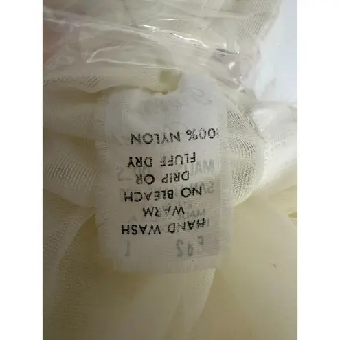 Malco Modes Butter Yellow Tiered Petticoat Ruffle Skirt Crinoline Large