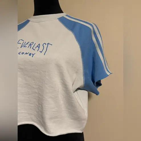 NWT Coney Island Picnic x Everlast Blue & White Cropped Raglan Tee size medium
