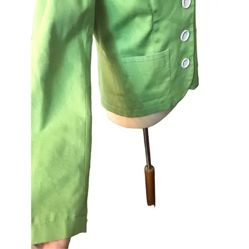 Charter Club lime green textured career blazer size 8