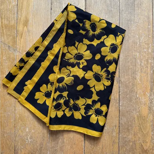 Floral Yellow and Black Scarf/Hair Accessory