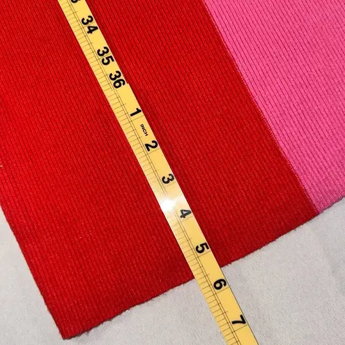 Andree by Unit Share Pink and Red Color Block Dress Bodycon Ribbed Size Small