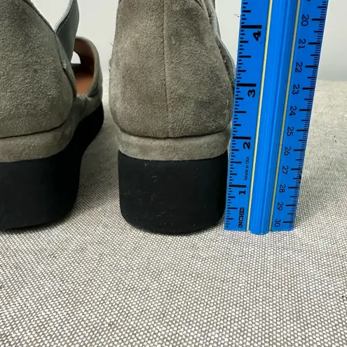 L'Amour Des Pieds Amadour Platform Sandal Gray Suede Size 9.5W Wide