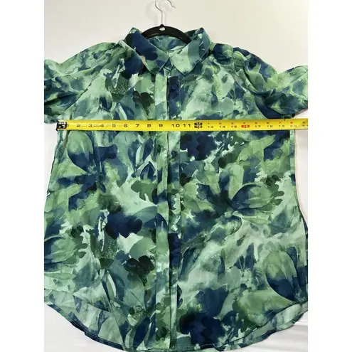 Womens Floral Blouses Dressy Casual Sz M Green Size M