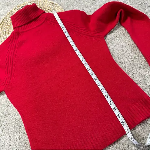 Sutton Studio Women’s 100% Cashmere Turtleneck Sweater Longsleeve in Hot Red L Size L