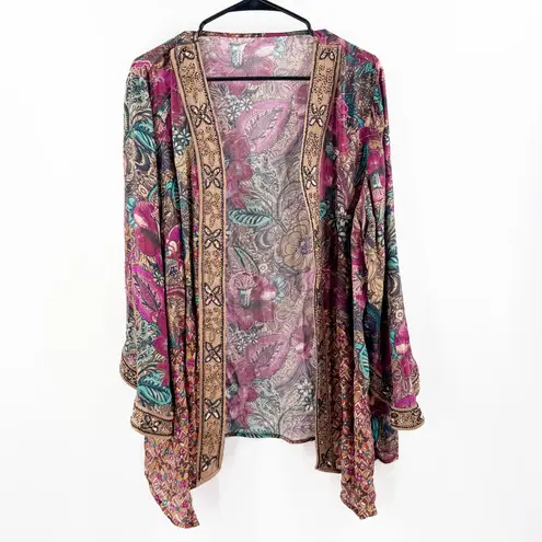 Soft Surroundings Ambrosia Topper Open Cardigan *size unknown Beaded Trim Kimono