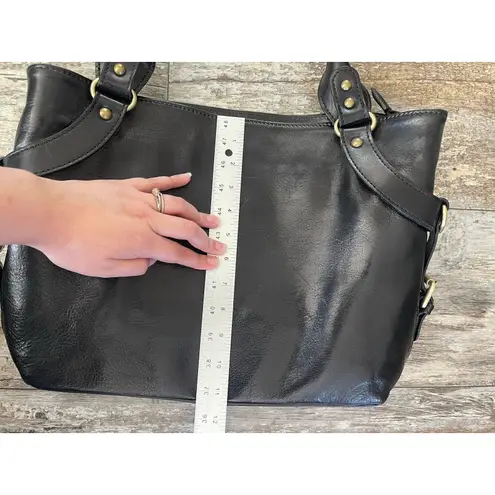 I Fratelli Firenze Genuine Leather Black Handbag Purse Made In Italy