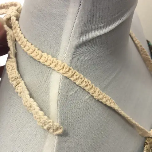 Loter green abstract halter top/ mini dress tunic size large