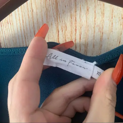 All in Favor XS Teal Casual Comfy Wrap Blouse