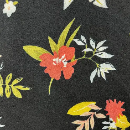 Saltwater Luxe Saltwater Luxe Midi Skirt Womens Medium Black Floral Wrap Tie Waist