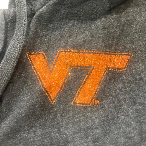 Virginia Tech VT Three Square Dark Gray Full Zip Long Sleeve Hoodie Size Medium