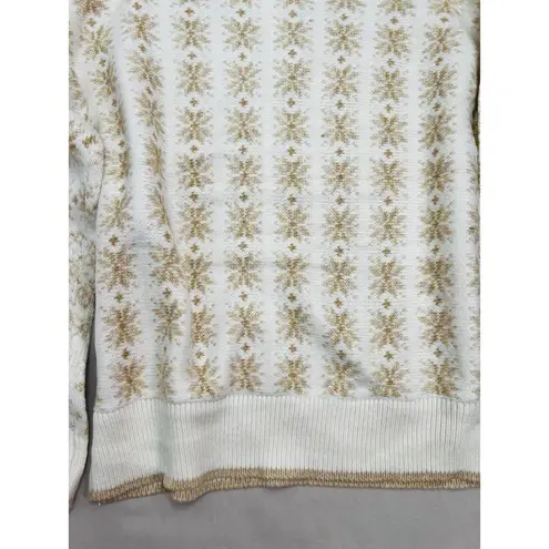 Workshop Republic Clothing NWT Womens Sweater Size S Fair Isle Cream Gold Cozy