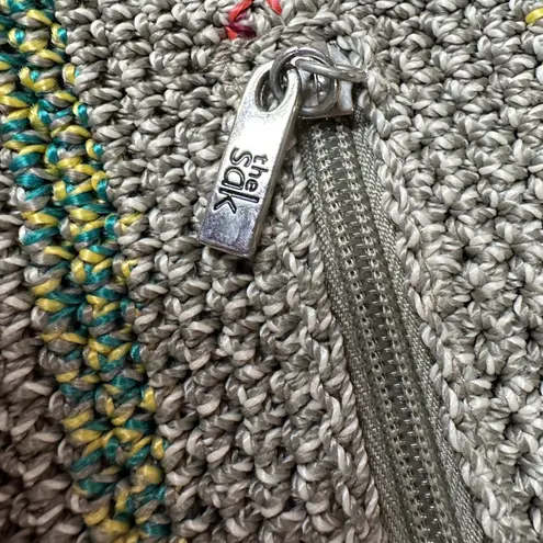 The Sak Belle Crochet Multi Striped Boho Shoulder Tote Purse Handbag One Size