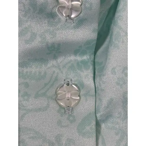 Croft & Barrow Intimates Women Nightgown Floral Button Long Mint Green 2X