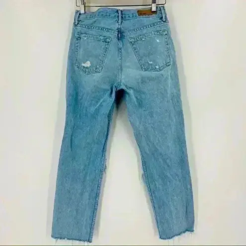 GRLFRND Helena Straight Jeans Women's 25 Blue High Rise Button Fly Distressed