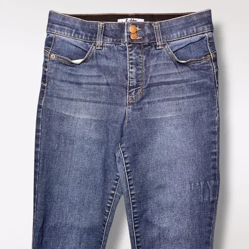 Vylette High Rise Skinny Jeans Dark Wash Stretch Double Button Ankle Size 28 Blue