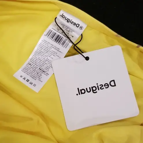 Desigual ππ Cancun One Piece Swimsuit ~ Tropical Yellow Floral Pattern NWT