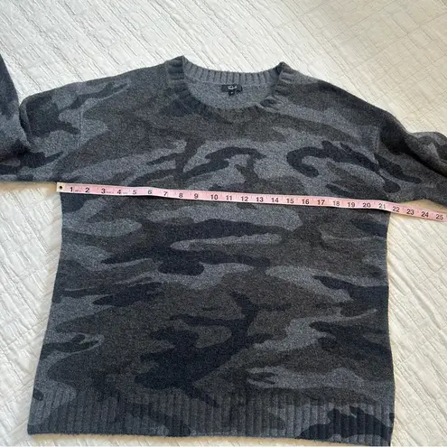 Rails Louie Cashmere Merino Wool Blend Sweater Charcoal Gray Camo