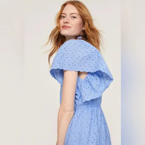 Slate + Willow Blue Eyelet Midi Dress